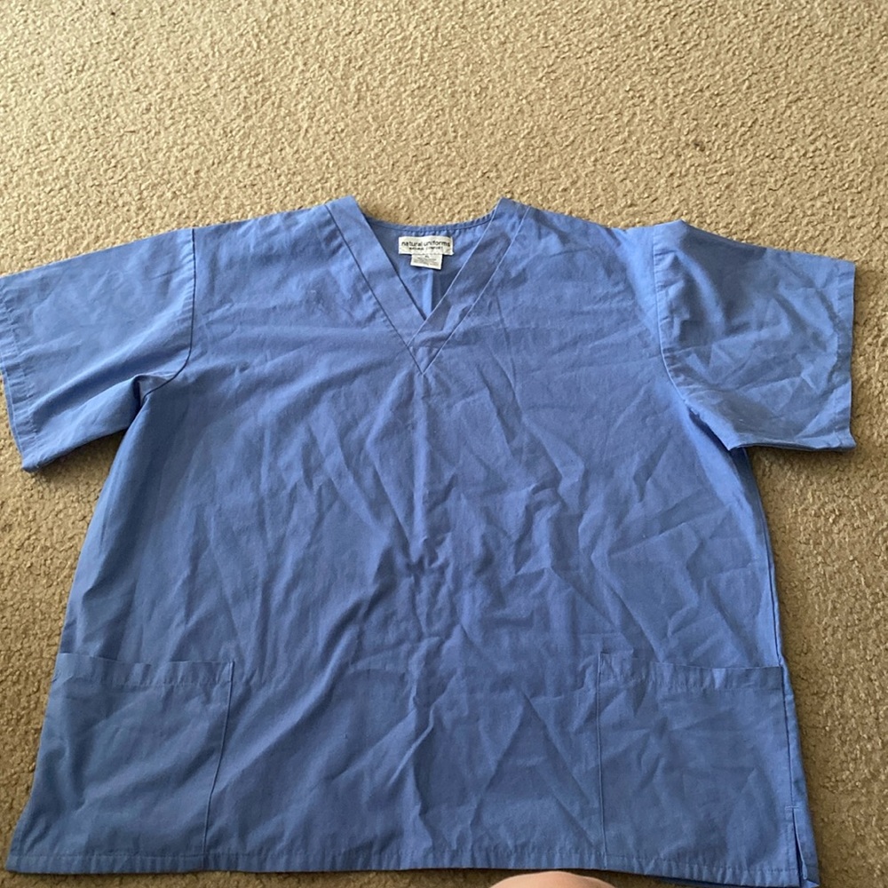 Women’s blue scrubs shirt size XL
